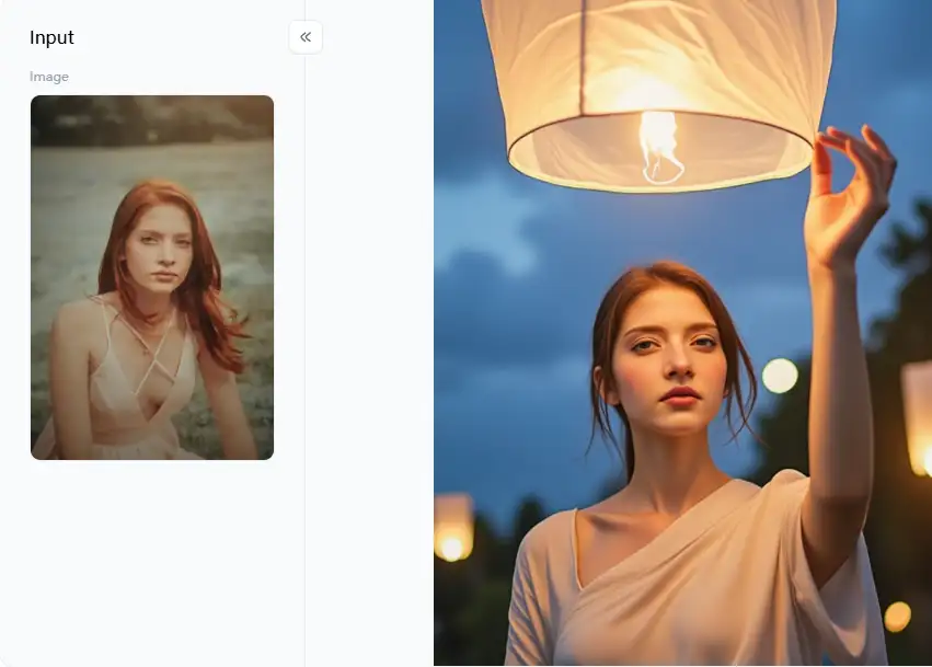 filter from a1.art which is called waisak day sky lantern woman