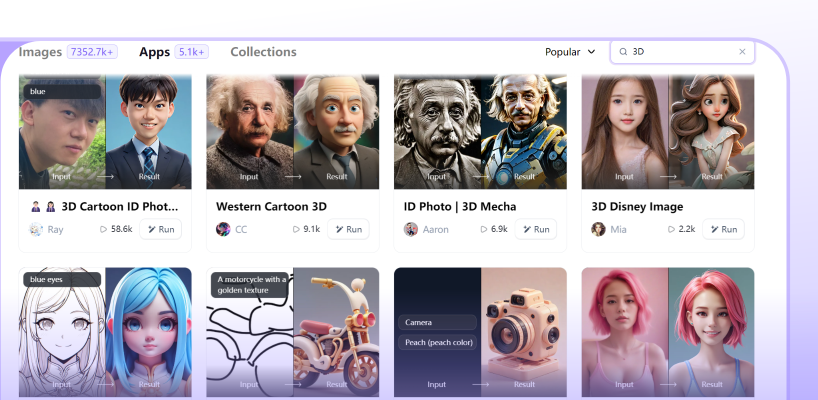 AI 3D Image Generator apps for direct usage 