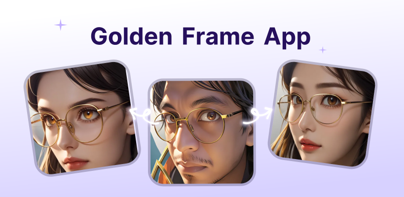 App Illustration: Gold Glasses Frame