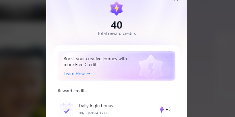 Start now free, with bonus credits each day