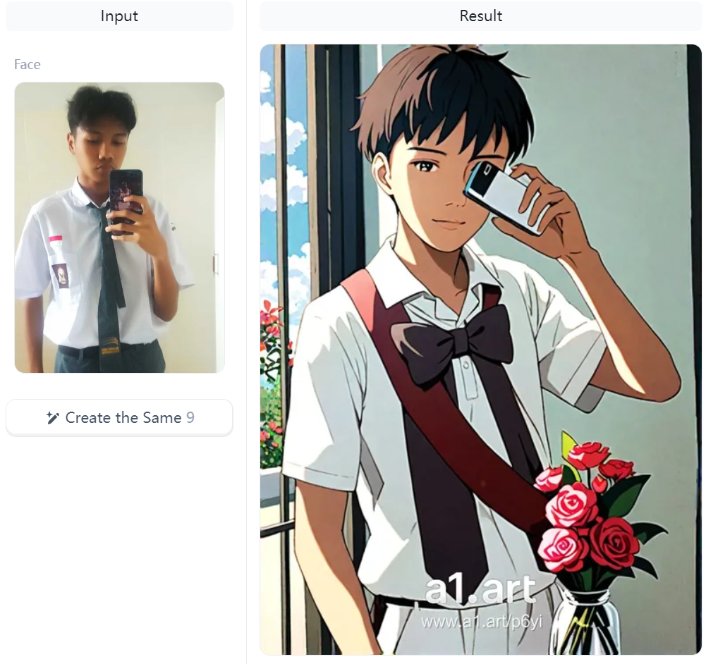 Anime schoolboy in white shirt