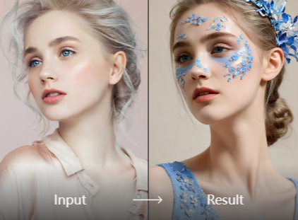 Blue and white porcelain makeup